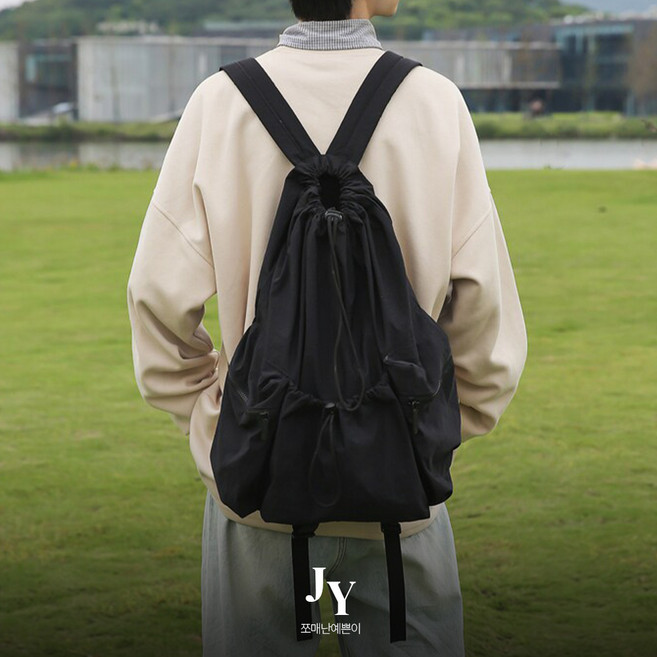 쪼예 [2size] 남녀공용 대용량 나일론 스트링 방수 여행 학생 커플 백팩