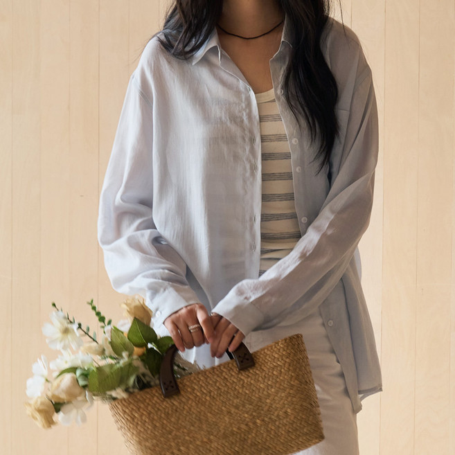 스토리원 여성 프랑스산 린넨 텐셀 셔츠 WM-FWWT038