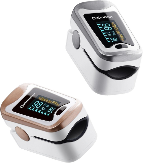 Pulse Oximeter 무채혈 비침습 클립형 산소 농도계, 블랙 골드