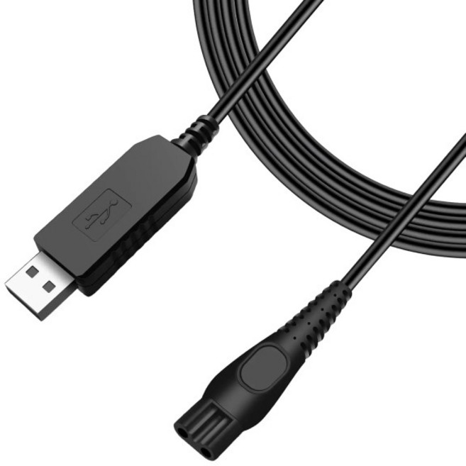필립스 HQ 시리즈 HQ8505 오렐코 9000 7000 원블레이드 전기 면도기용 15V USB 충전 케이블, 토브핏 15V HQ8505 충전 케이블 필립스 면도기