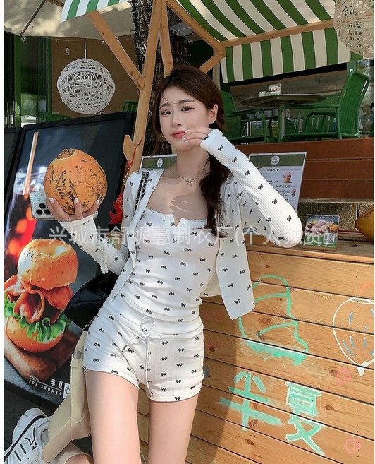 이라 비키니 3종세트 여성수영복 러블리 비치웨어, XL, 화이트