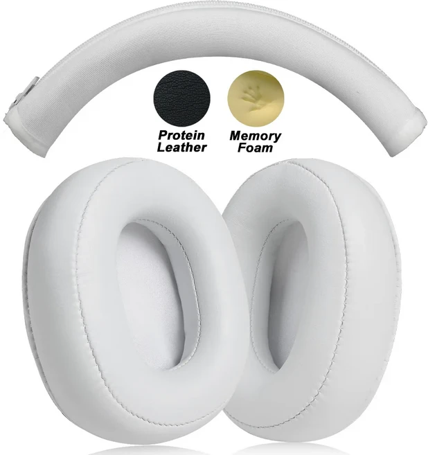 REDRAGON Aurora RD-H376BR 교체용 이어패드 헤드폰 귀마개 메쉬 천 메모리 커버 스폰지 단백질용, 04 L(PRO)White Combo