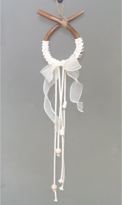 국산 소코뚜레 북어소코뚜레 액막이명태 마크라메 문종 풍경종 현관종 풍수 인테리어 소품 도어벨 액막이 개업 집들이 이사, 레이스풍경(반마크라메)