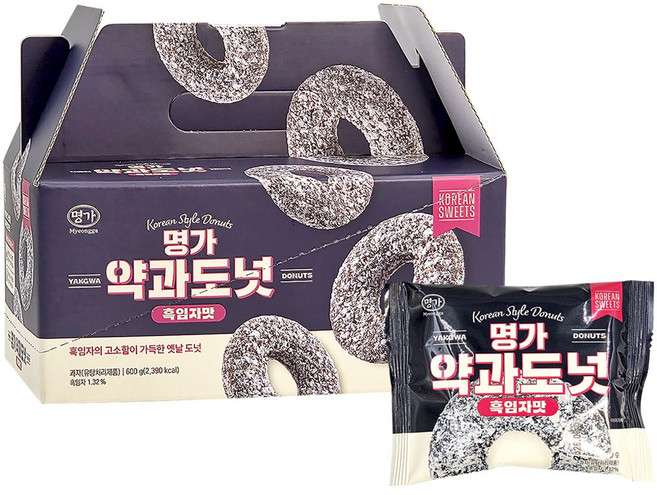 호정식품 명가 약과도넛 흑임자맛, 1박스, 600g