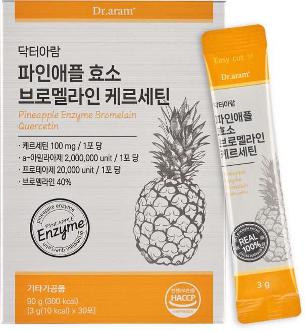 닥터아람 파인애플 효소 브로멜라인 케르세틴 퀘르세틴, 1개, 90g