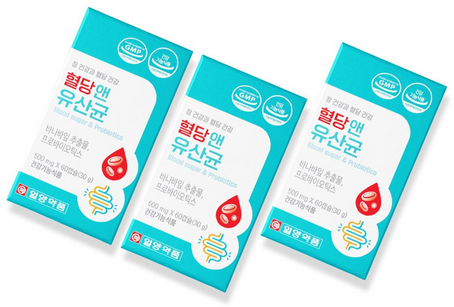 일양약품 프로바이오틱스 바나바잎 추출물 유산균 3박스 6개월분 식후 혈당 관리, 혈액순환, 60회분