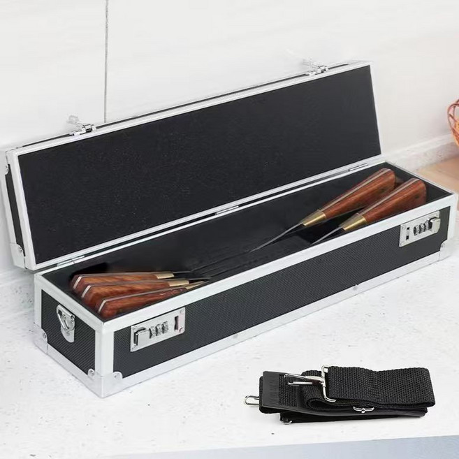 칼가방 비밀번호 잠금 칼케이스 조리도구 휴대용 칼보관 가방 케이스 다용도 수납함 정리함, 블랙