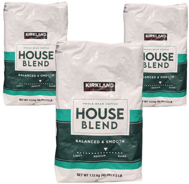커클랜드 시그니처 하우스 블렌드 원두 미디움로스팅 / 코스트코, 3개, 1.13kg, 홀빈(분쇄안함)