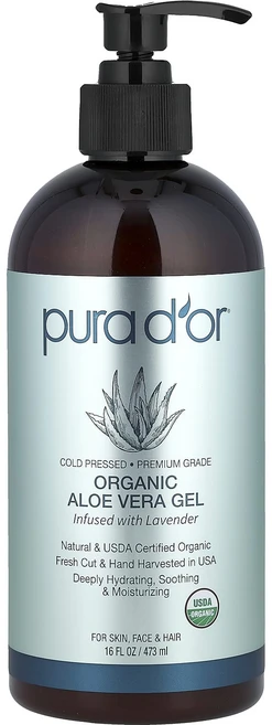 건강챙기세요 Pura D'or 유기농 알로에베라 젤 라벤더 함유 473ml(16fl oz) 백살까지오래오래, PuraDor유기농알로에베라젤라벤더함유473ml16fl - 쿠팡