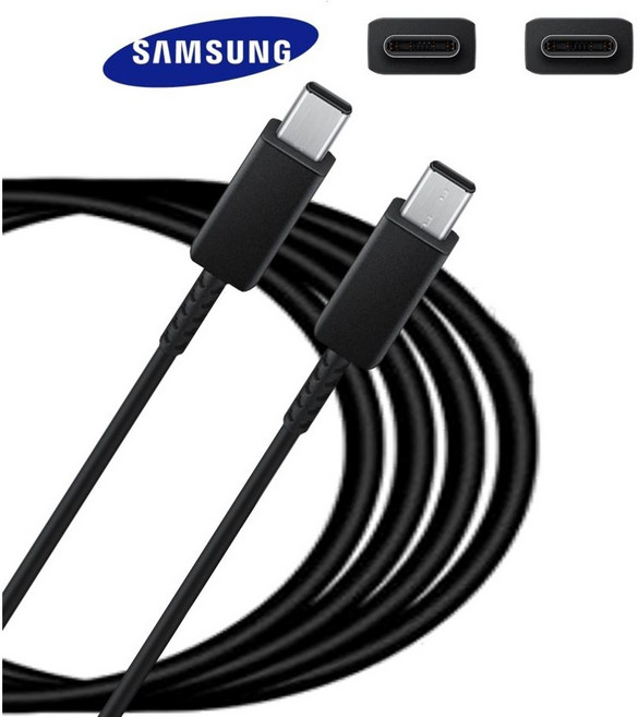 [아하]삼성 정품 PD 최대100W CtoC 45W 초고속충전 데이터통신케이블 스마트폰 갤럭시 태블릿 노트북 1미터 1.8미터, 1개, 블랙, 1.8m