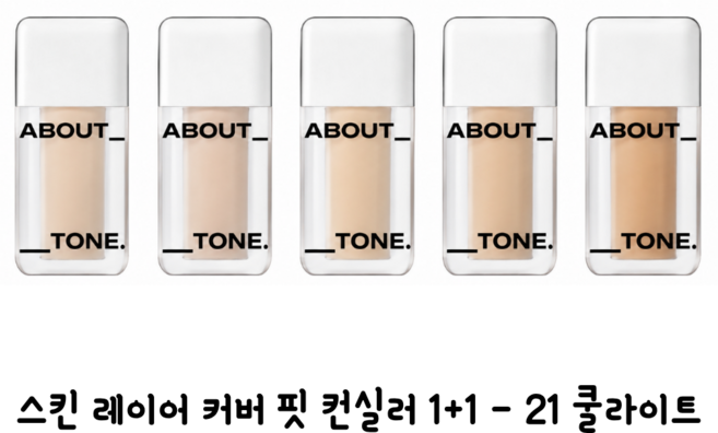 어바웃톤 스킨 레이어 커버 핏 컨실러 5.6g, 2개, 21 COOL LIGHT(쿨라이트)