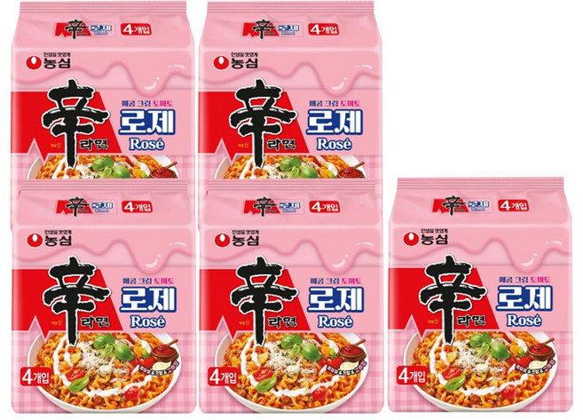 농심 신라면 로제 큰사발면 매콤 크림 토마토 105g, 20개