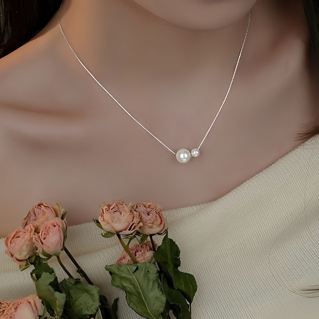 SUMMER 韓 S925純銀 輕奢雙貝珠項鍊