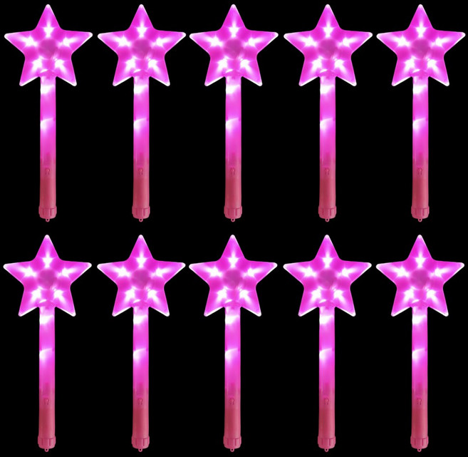 LED 콘서트 파티 학예회 응원봉, 10개, 왕별 핑크