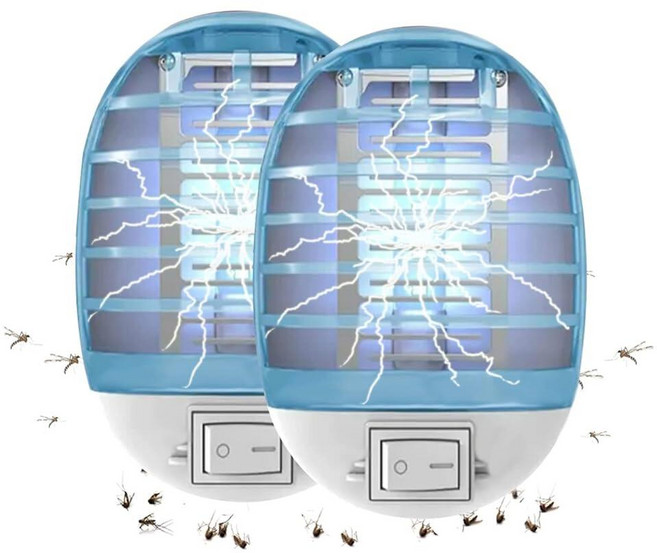 Bug Zapper Indoor Fly Traps Flying Insects Electronic Insect Killer Fly Trap Plug-in Mosquitoes Mosq, 2Packs