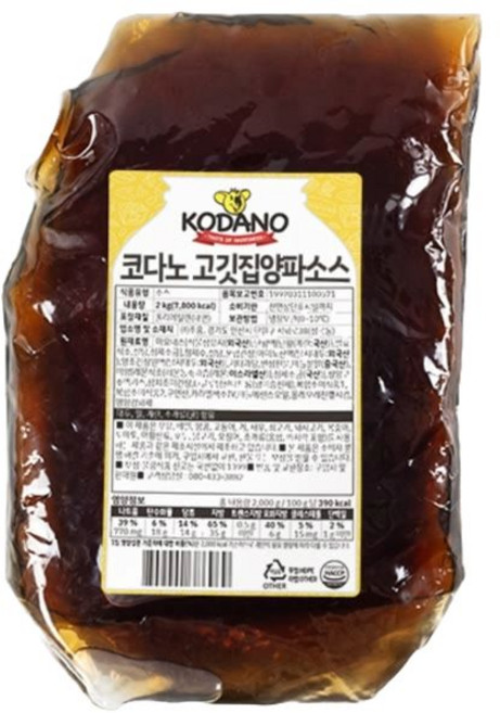 코다노 고깃집양파소스 2kg 양파절임 파채 간장소스