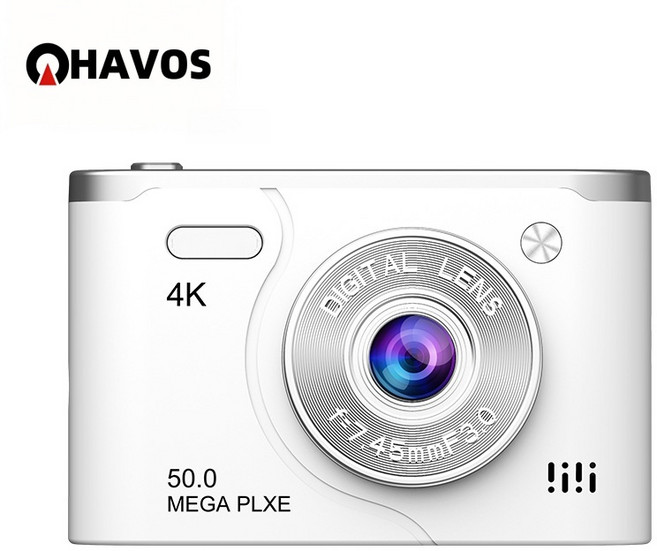 Havos 카메라추천 디지털카메라 브이로그촬영 야외활동 일상기록 가성비 입문용카메라 4K, 하얀색