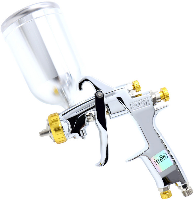 플로우 F100 중력식 프리미엄 경량 에어 스프레이건 자동차도장용 도색용 범용 후끼, 1개