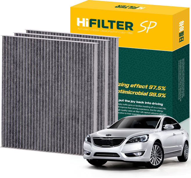 하이필터 기아 자동차 K7 활성탄 에어컨필터, 3개, 더 프레스티지 K7 (VG) HI-B002