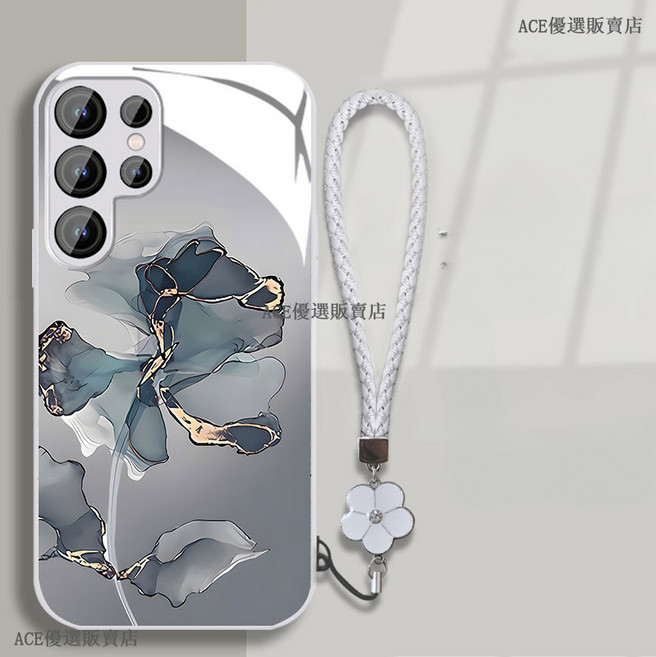適用三星 S22 S23 S24 S25 S26 A52 A53 A55 Ultra 玻璃手機殼 附掛繩