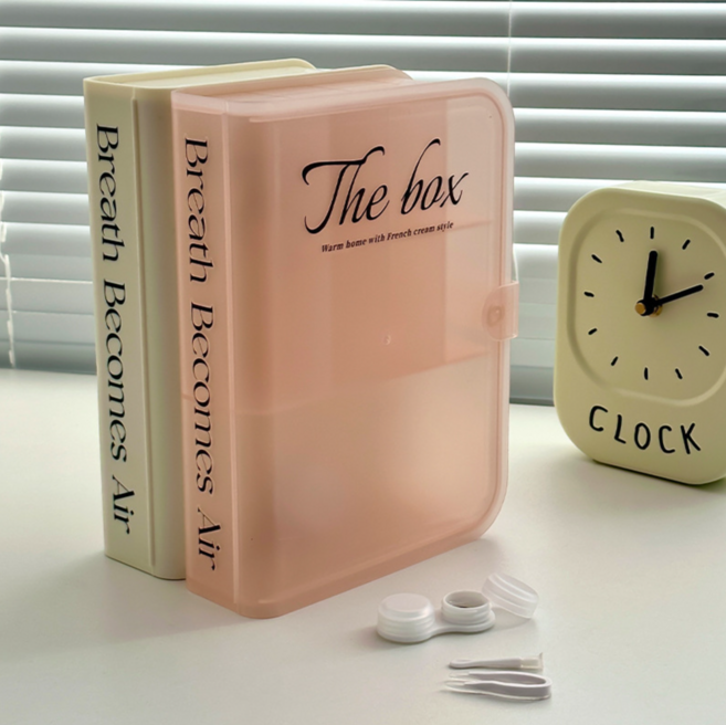 롤링페이퍼 다용도 책모양정리함 인테리어 수납보관함, 1개, 로즈핑크