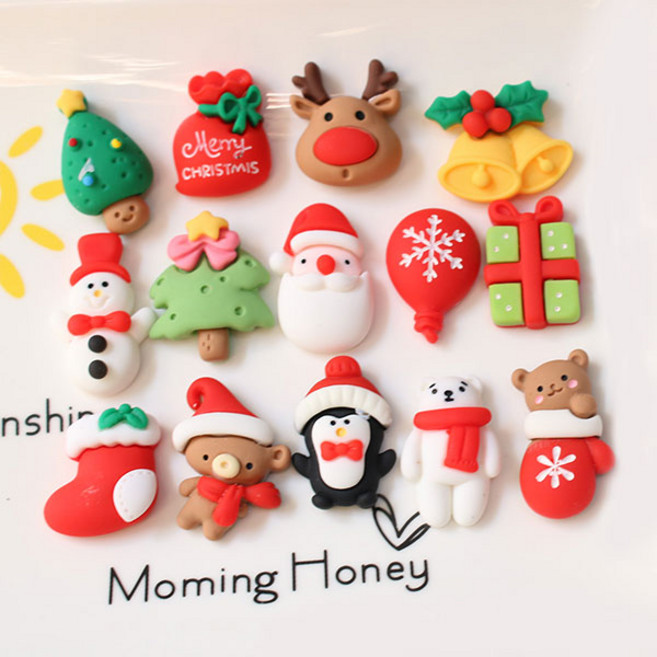 데코덴크리스마스 파츠 루돌프 캐릭터 레진공예 비즈재료, 종 파츠