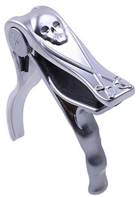 앨리스 A007H 알루미늄 합금 어쿠스틱 포크 기타 카포 클램프 해적 해골, 01 Silver, 1개