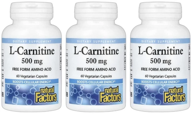내추럴 팩터스 l-카르니틴 500mg 베지 캡슐 60정 3병 - 쿠팡