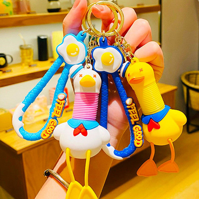 굿프 팝튜브 귀여운 세일러 오리 인형 키링 열쇠고리 키홀더, 1개, 핑크