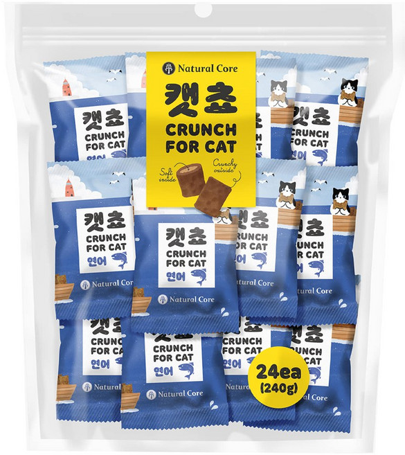 네츄럴코어 캣쵸 대용량 고양이간식, 연어, 10g, 24개