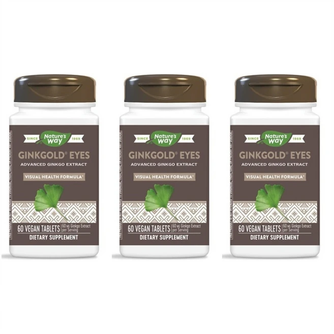 [60정] 네이처스웨이 징크골드 아이즈 베지정제 빌베리 루테인 지아잔틴 함유, 3개, 60정 - 쿠팡