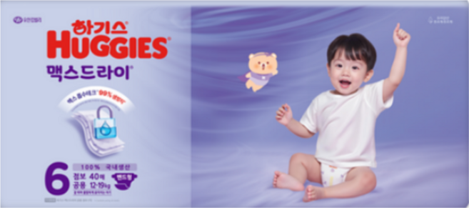 하기스 맥스드라이 뉴 공용 점보 밴드형, 6단계, 40매