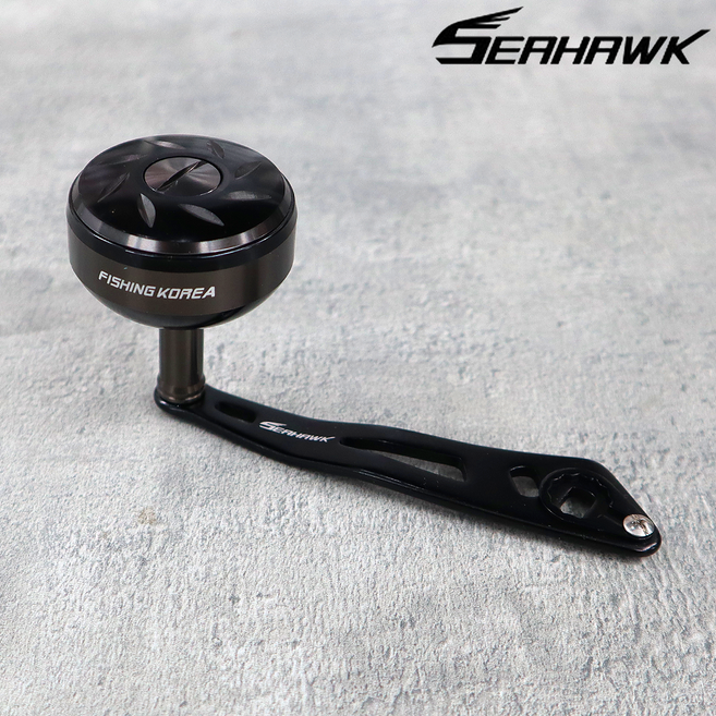 씨호크 베이트릴 튜닝 파워핸들 AL 시마노 다이와 호환, 블랙/건스모크 42mm, 1개, 블랙/건스모크