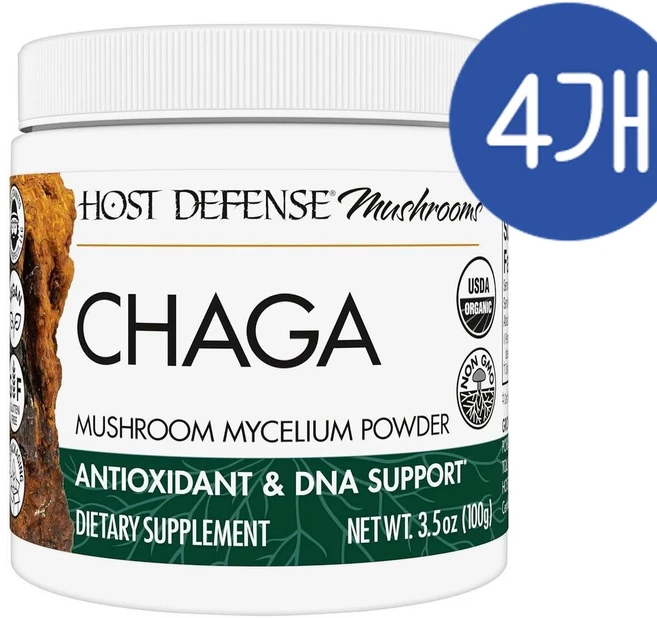 호스트 디펜스 차가버섯 분말 Host Defense Chaga Mushroom Powder, 4개, 100g - 쿠팡
