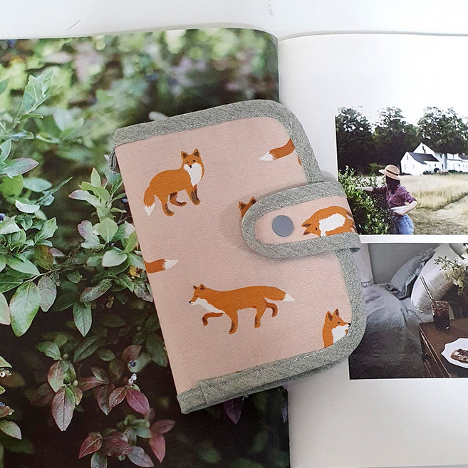 귀염여우 6공바인더 핸드메이드 만년 A7 A6 다이어리커버 패브릭 북커버 책커버, A7북커버