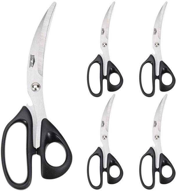 삼겹살 고기 가위 5p 가정용 업소용 갈비가위 커브 가위, 5개, 삼겹살가위