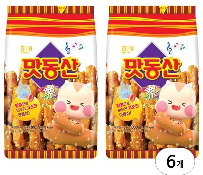 해태제과 맛동산, 300g, 6개