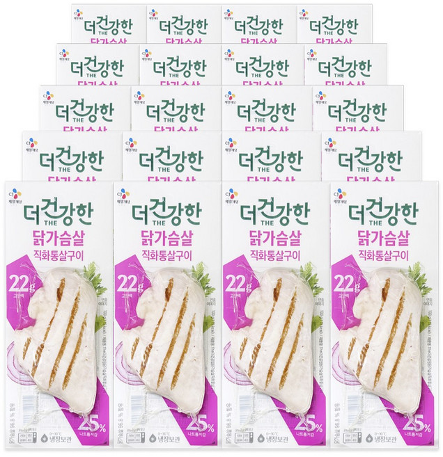 CJ 더 건강한 닭가슴살 직화통살구이, 100g, 20개