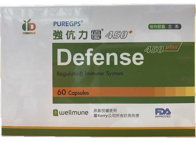 PUREGPS/u00ae 強伉力優 Defense 酵母葡聚多醣體 450 植物膠囊 全素, 1個, 60顆