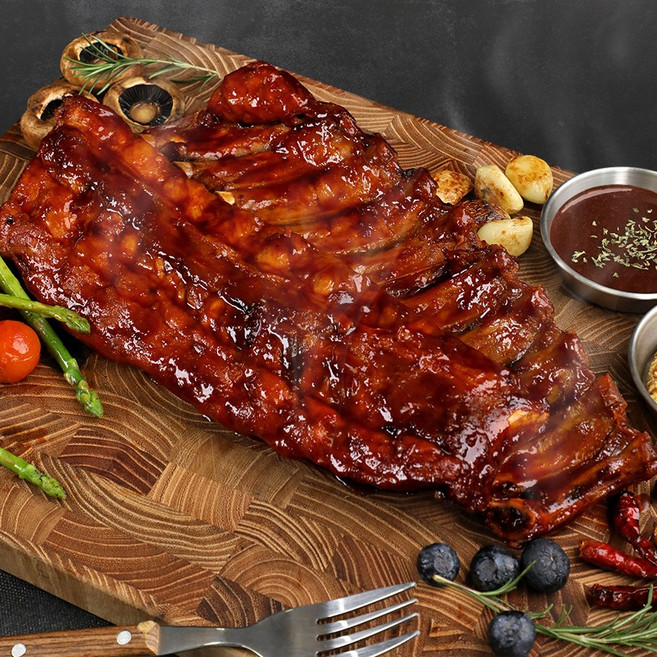 셰프애찬 육즙 수제 쪽갈비 폭립 양념 등갈비, 3개, 650g