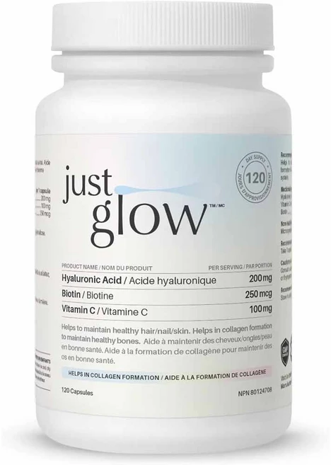 Just Glow 저스트 글로우 히알루론산 200mg 비타민C 비오틴 120캡슐, 1개, 120정 - 쿠팡