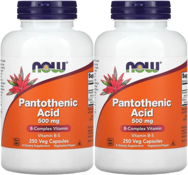 NOW 나우 대용량 프리미엄 판토텐산 500mg 250정 (2팩), 2개 - 쿠팡