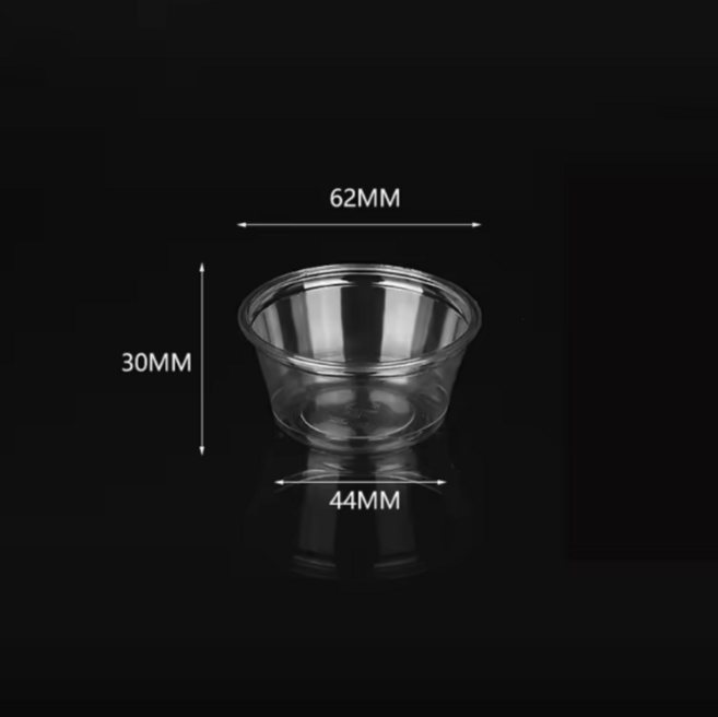 더착한팩 60ml(2온스) 62파이 투명 소스컵 뚜껑별도, 1개, 2500개