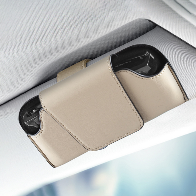 유즈데이 흔들림 없는 차량용 자석 선글라스 거치대, 베이지, 1개