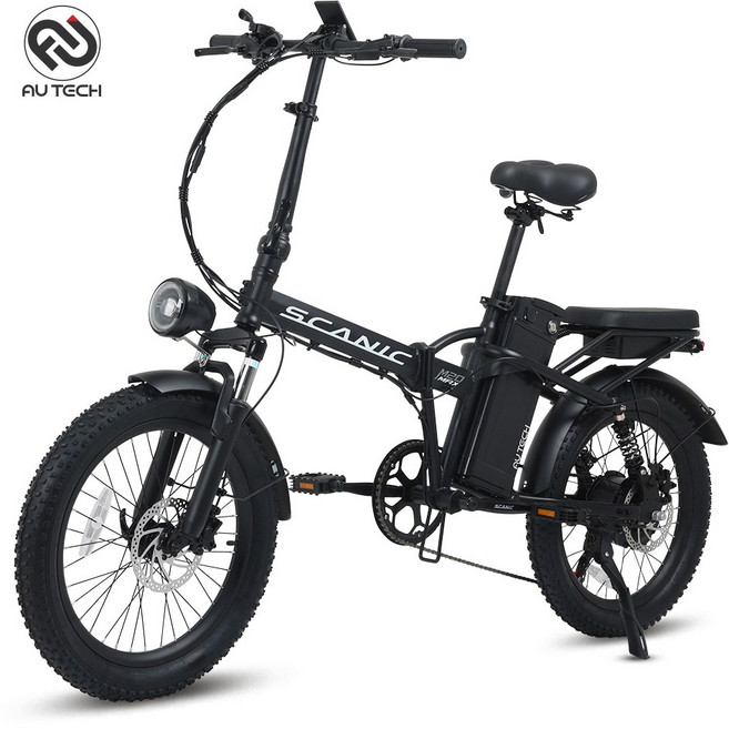 AU테크 스카닉 M20 MAX 바팡모터 최대 850W 접이식 전동 전기자전거 48V 10Ah 블랙(무광) 50.8cm(20인치), 블랙, 스틸, M20 MAX 48V 10A {SLZ}