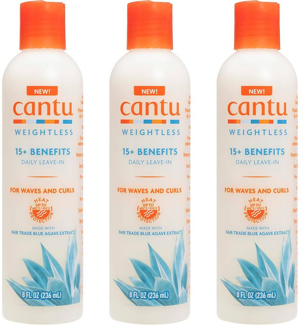 cantu 웨이브 앤 컬용 데일리 리브인 8oz 236 mL 3팩, 236ml