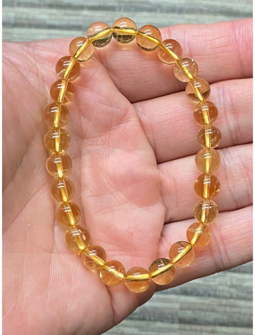 天然6A級黃水晶7mm手串