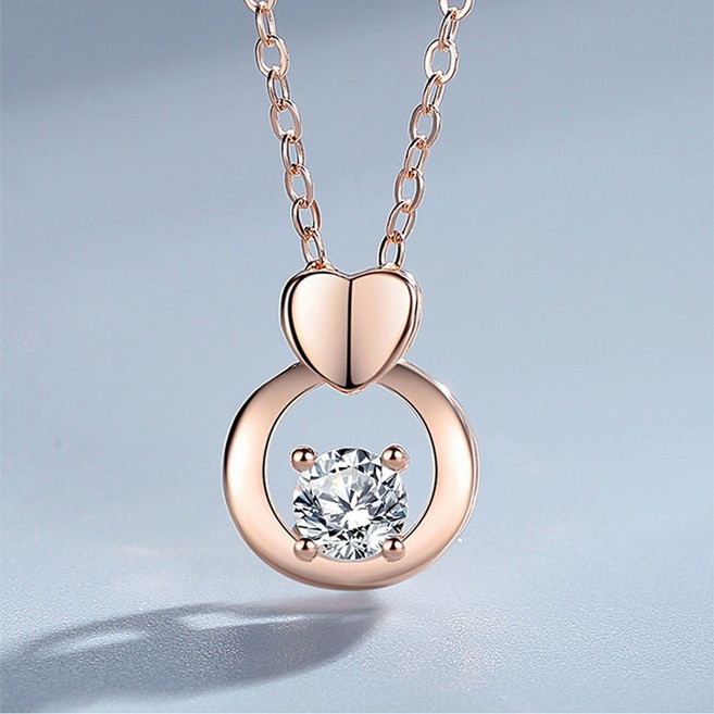 ONRA 여성 18K 도금 심플 데일리 하트 샤이니 목걸이