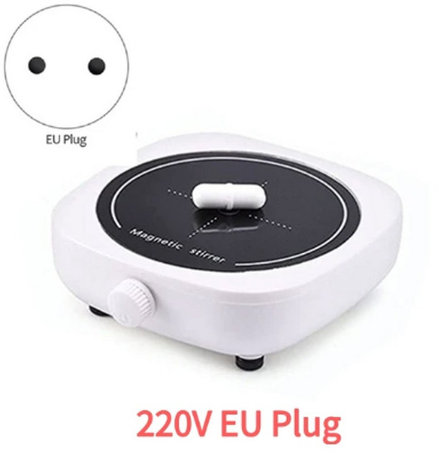 마그네틱 교반기 미니 실험실 교반 믹서 실험실 용 Stir Bar 2L 4000RPM이있는 휴대용 교반기 플레이트, 01 220V EU Plug, 02 220V EU Plug