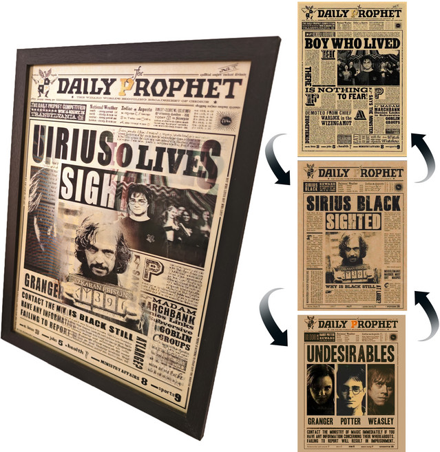 해리포터 3단 변화 인테리어 그림 + 우드 프레임 액자
